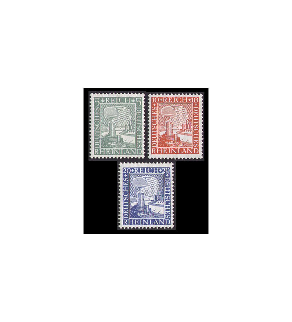 II Deutsches Reich Nr. 372-374 Rheinland 1925