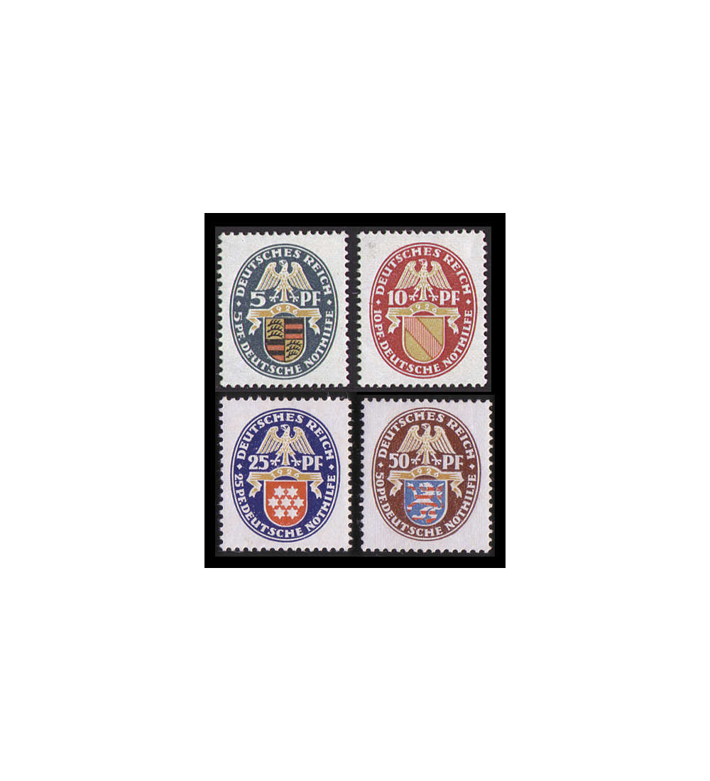 II Dt. Reich Nr. 398-401       Nothilfe Wappen 1926