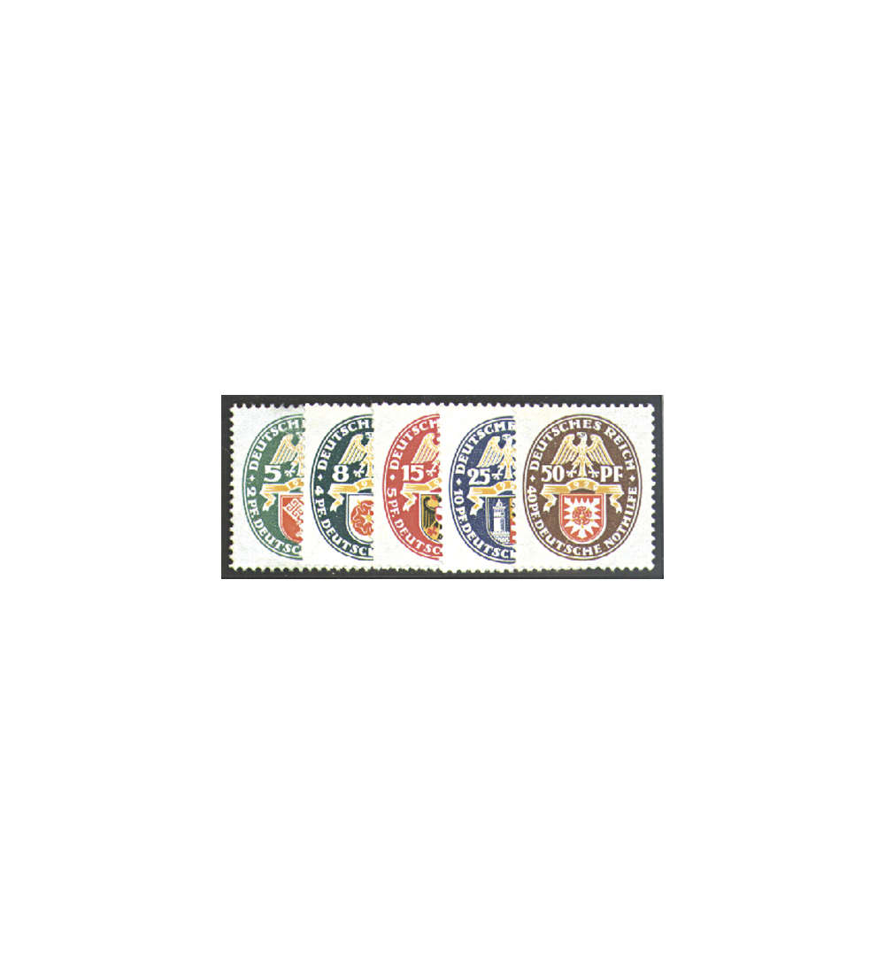 II Deutsches Reich Nr. 430-434 Nothilfe Wappen 1929