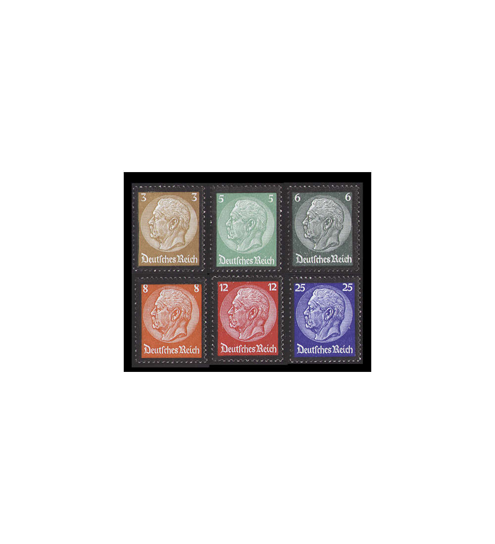 II Deutsches Reich Nr. 548-553 Hindenburg Trauerrand