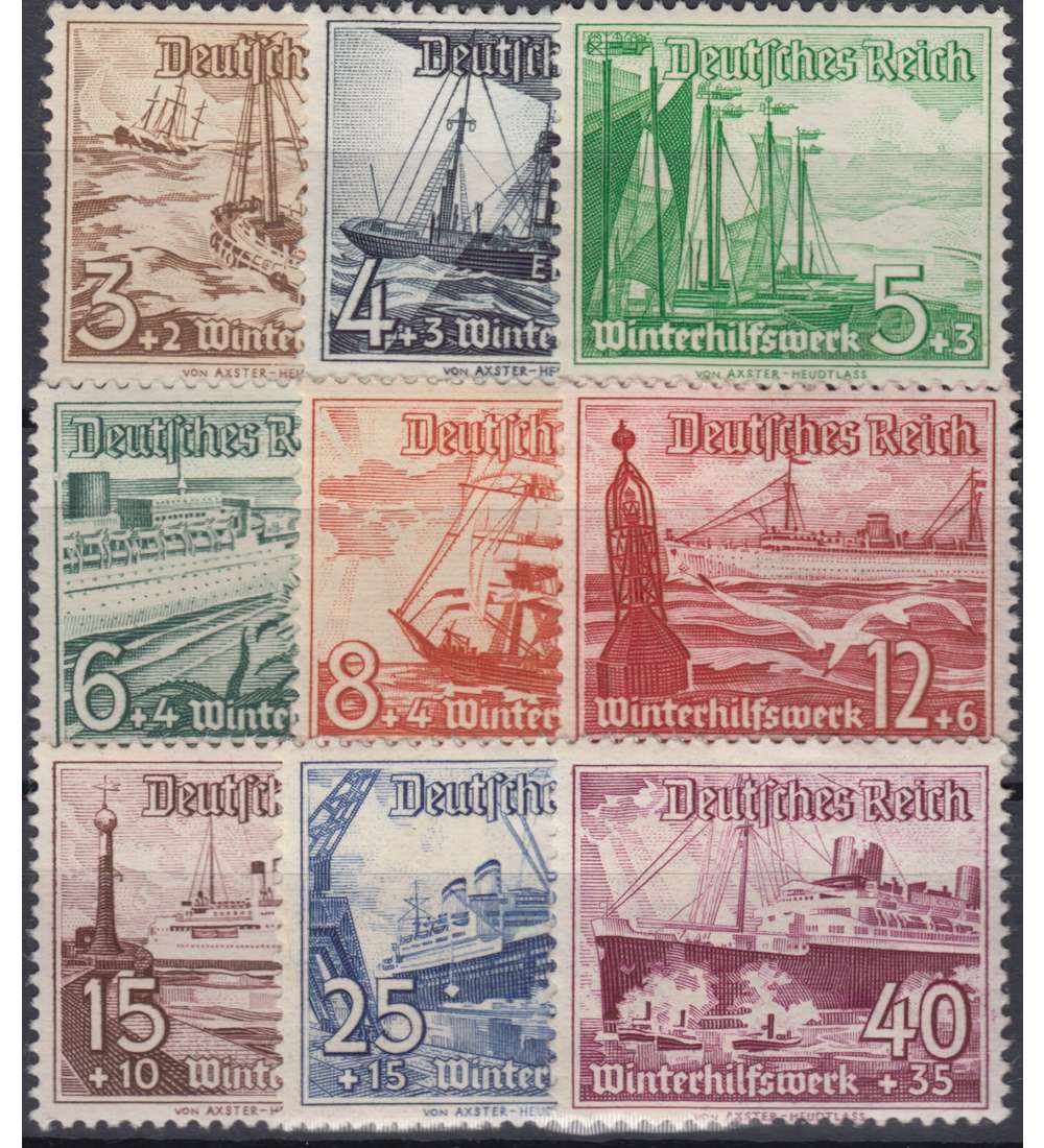 Deutsches Reich Nr. 651-659 Winterhilfswerk Schiffe