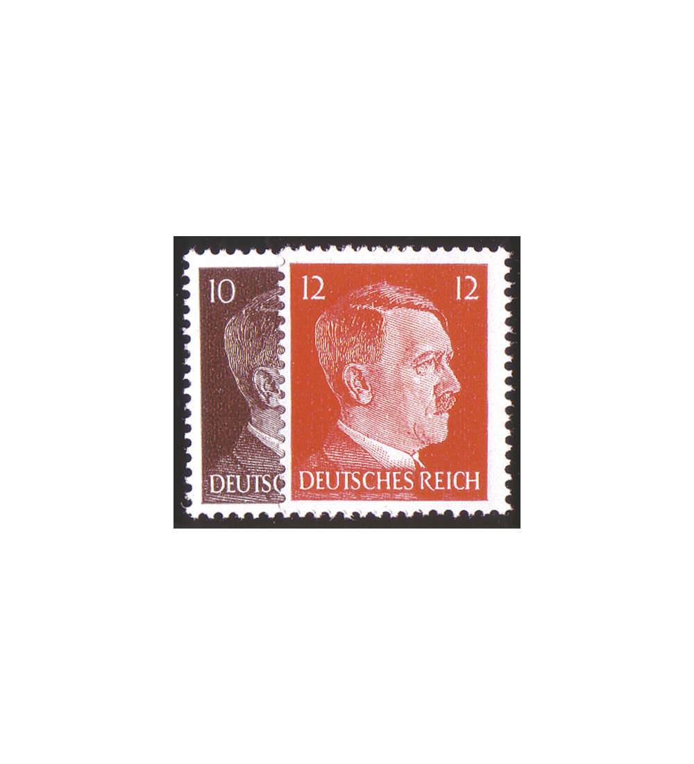 Deutsches  Reich Nr. 826-827  Hitler Buchdruck 10+12 1943