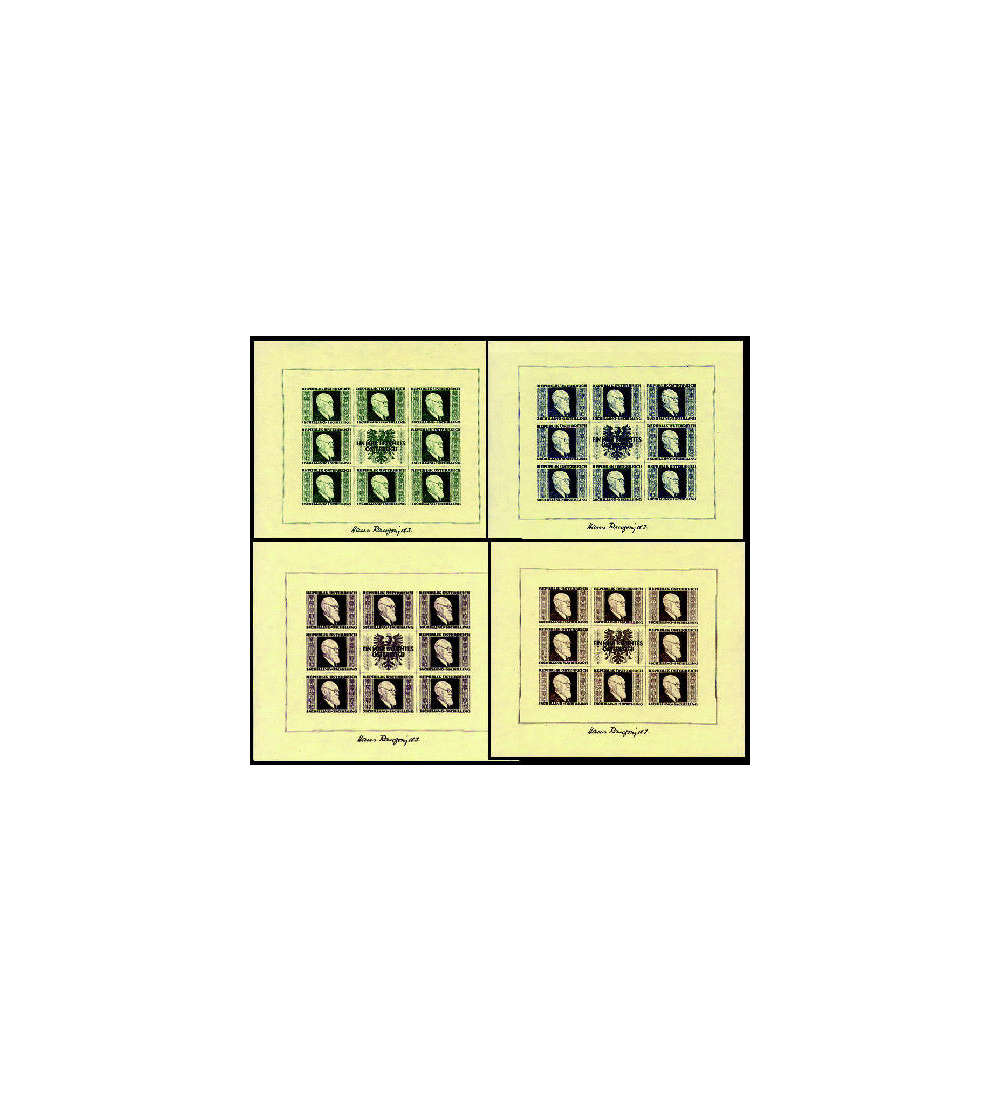 �sterreich Nr. 772-775 postfrisch ** Renner-Kleinbogen