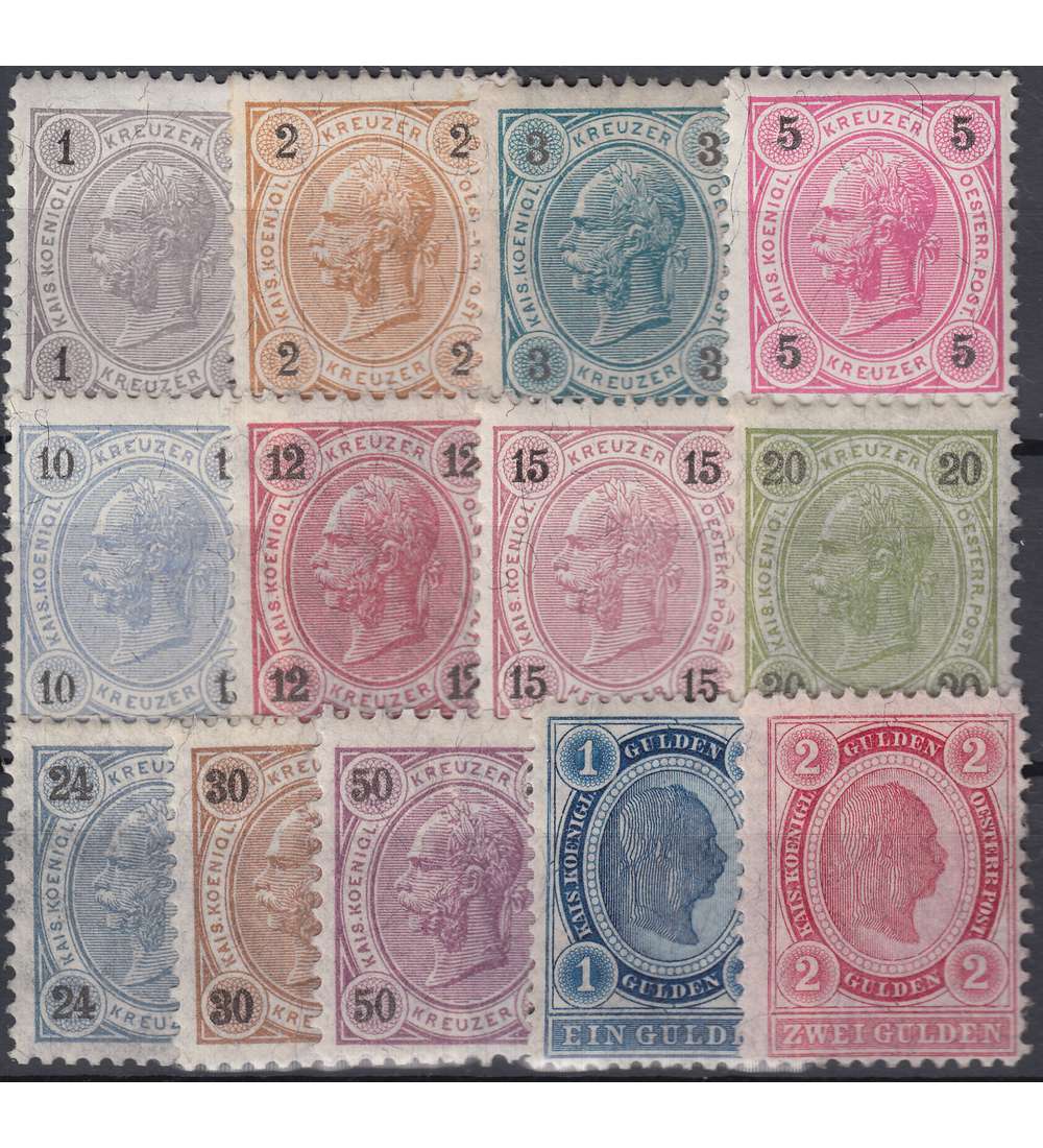 sterreich Nr. 50-62 Kaiser Franz Joseph Freimarken 1890