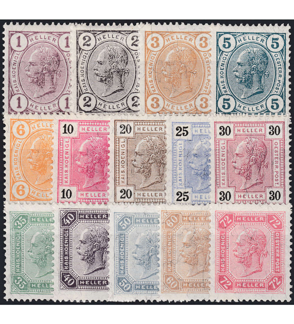 sterreich Nr. 119-132 Kaiser Franz Joseph Freimarken 1905