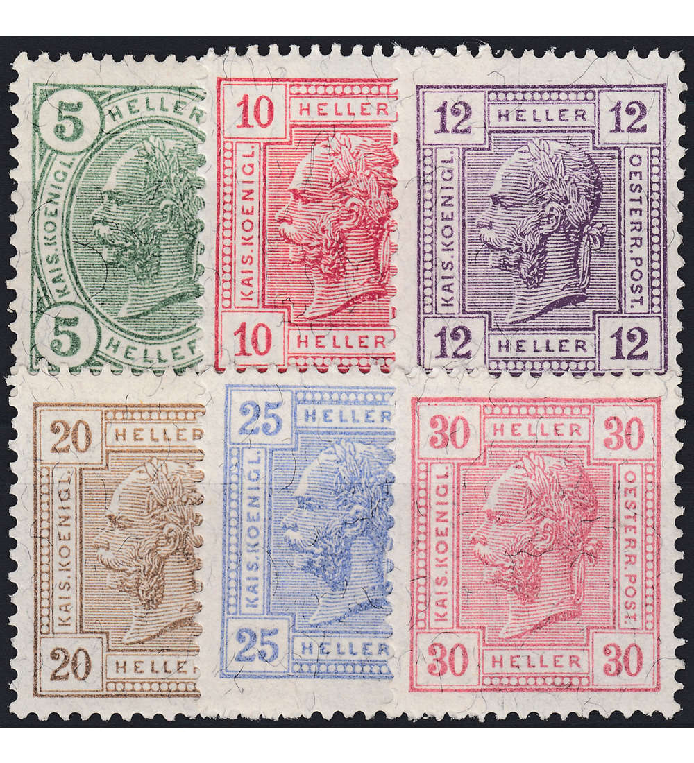 sterreich Nr. 133-138 Kaiser Franz Joseph Freimarken 1906