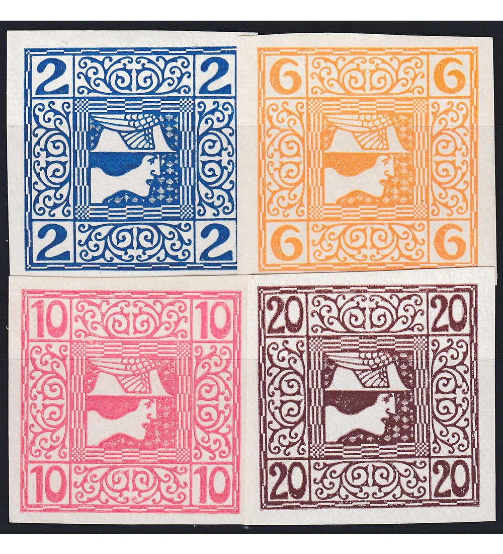 sterreich Nr. 157-160 Merkurkopf Zeitungsmarken 1908