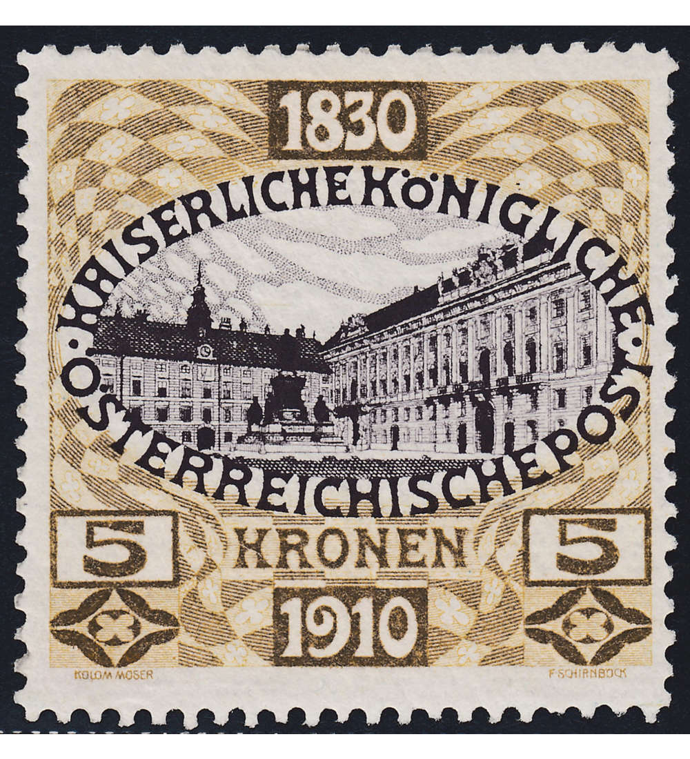 sterreich Nr. 176 80. Geburtstag Franz Joseph 5 Kronen 1910
