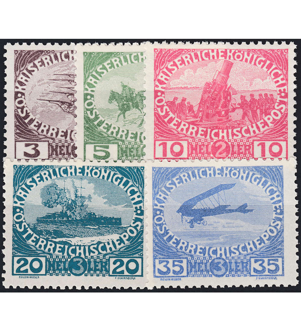 sterreich Nr. 180-184 postfrisch Kriegswitwen- und -waisenhilfe Militr 1915