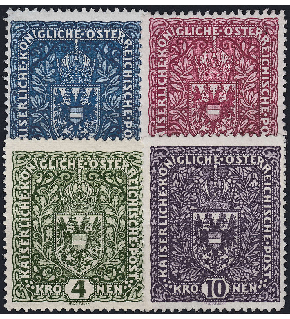 sterreich Nr. 200-203I postfrisch Wappen Freimarken 1916