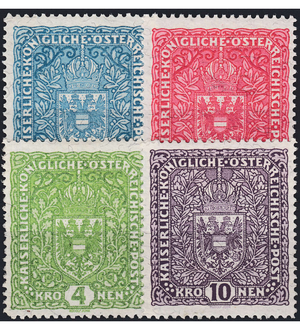 sterreich Nr. 208-211IIA postfrisch Wappen Freimarken 1917/1919