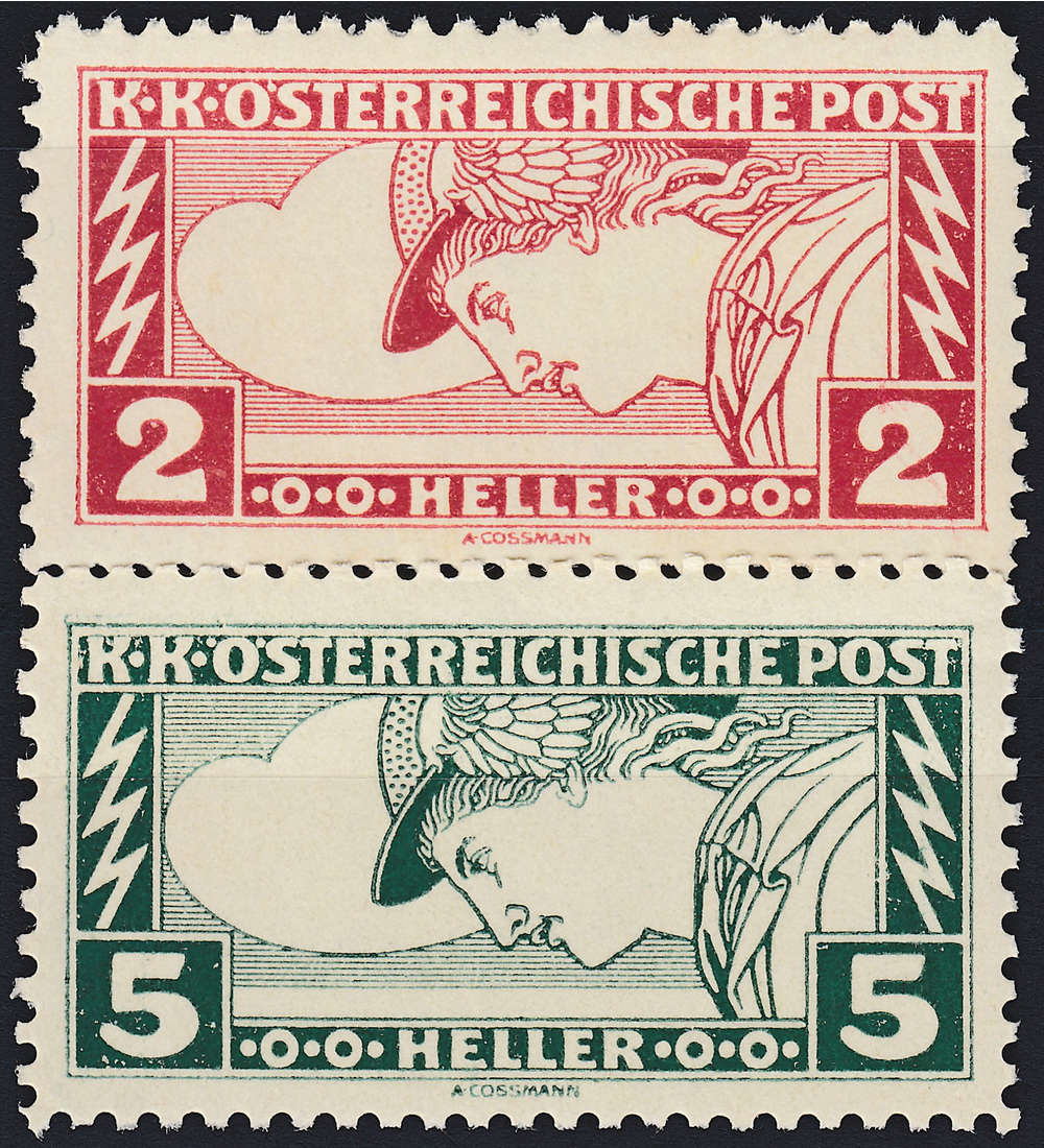 sterreich Nr. 219-220 postfrisch Merkurkopf Eilmarken 1917