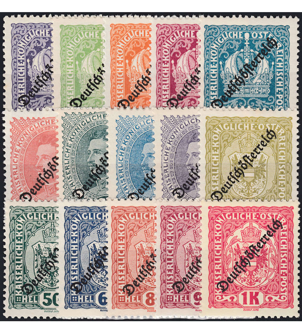 sterreich Nr. 228-242 postfrisch Aufdruckmarken 1918/1919 Deutschsterreich