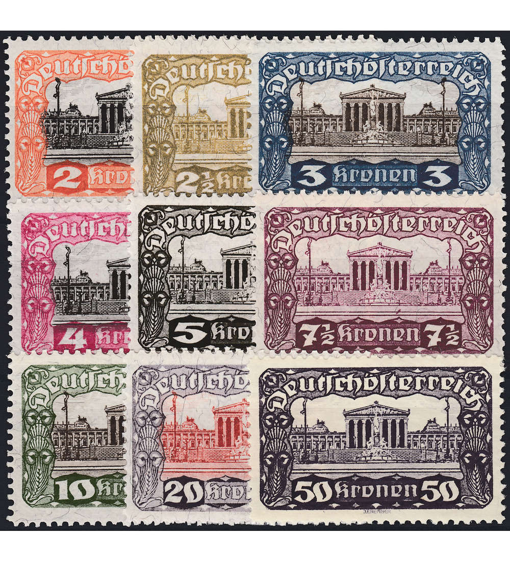 sterreich Nr. 284-292A postfrisch Parlamentsgebude Freimarken 1919/1921