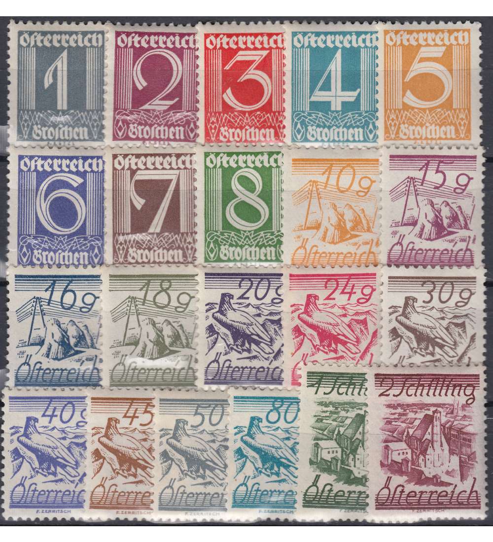 sterreich Nr. 447-467 Ziffern,Korn,Adler,Kirche