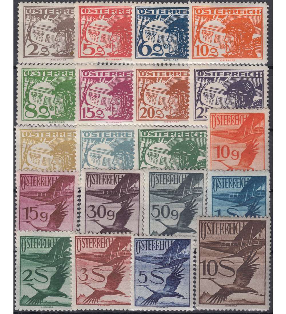 sterreich Nr. 468-487 Flugpost-Flieger/Kranich