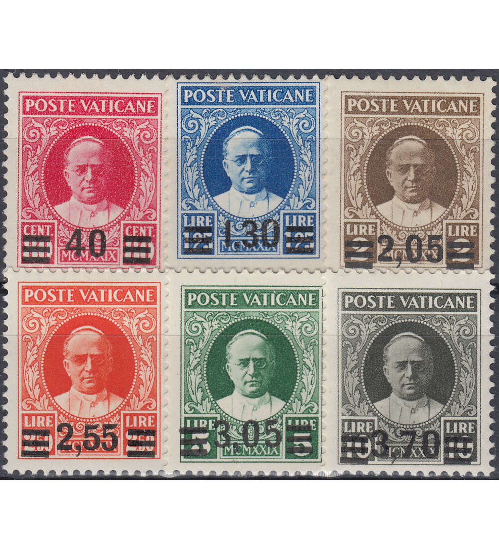 Vatikan Nr. 39-44 postfrisch ** Freimarken mit Aufdruck 1934 geprft