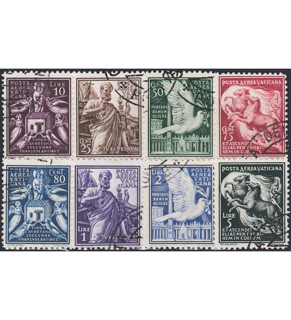 Vatikan Nr. 59-66 gestempelt Flugpostmarken 1938