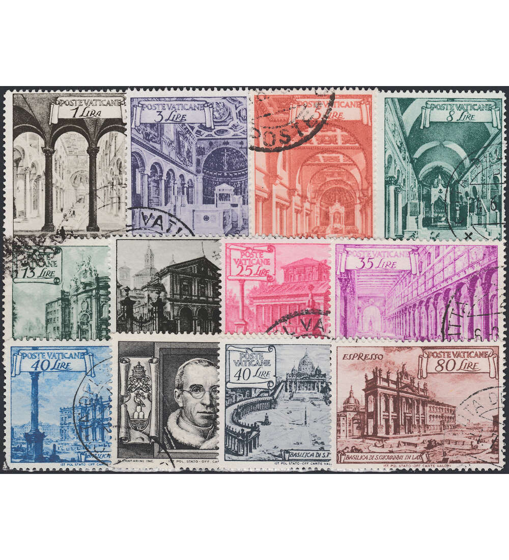 Vatikan Nr. 149-160 gestempelt Freimarken 1949