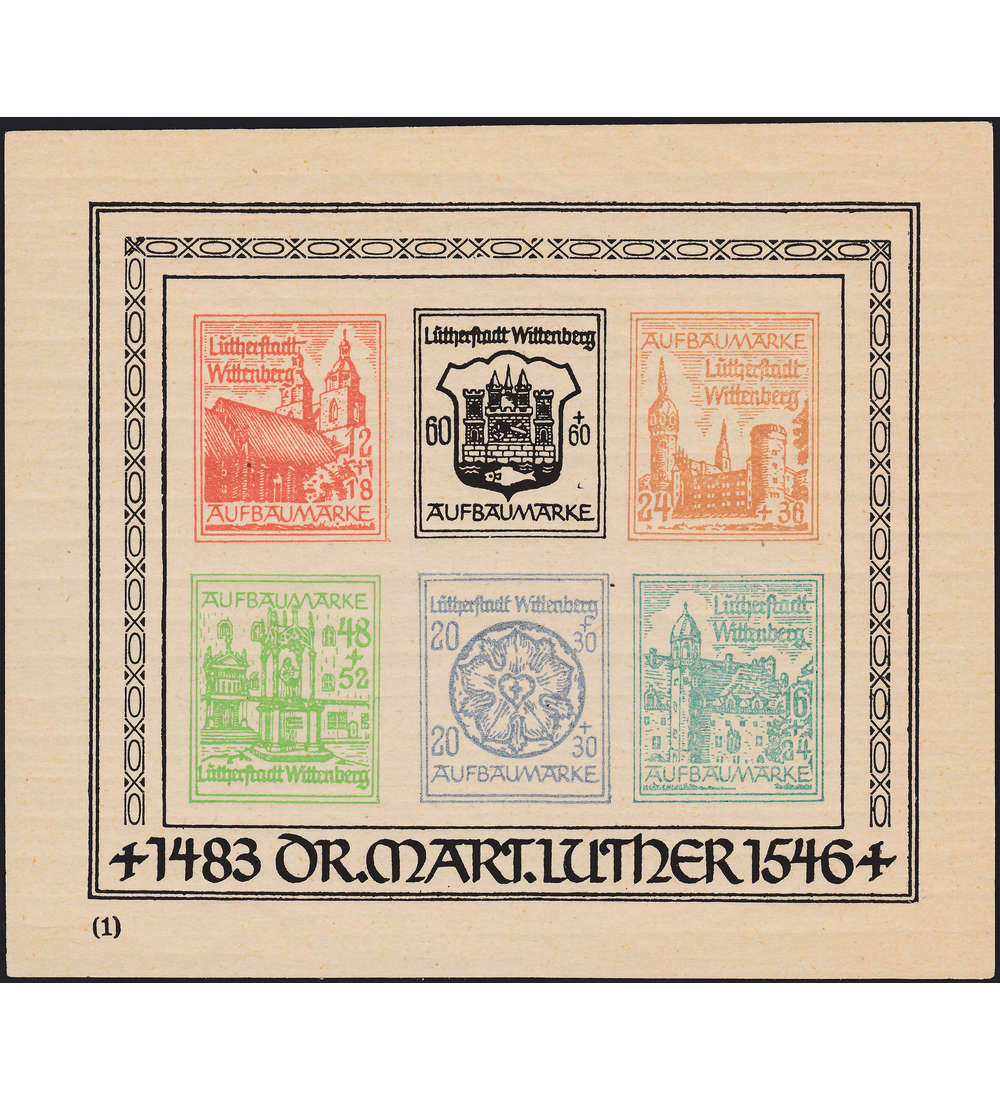 Deutsche Lokalausgabe Wittenberg Lutherstadt Block I postfrisch