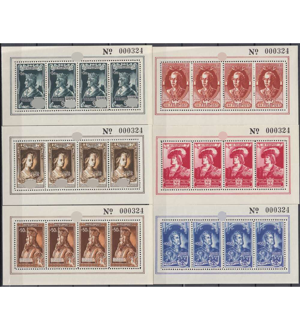 Deutsche Besetzung Belgien Flm. Legion Nr. IX-XIV postfrisch Kleinbogensatz