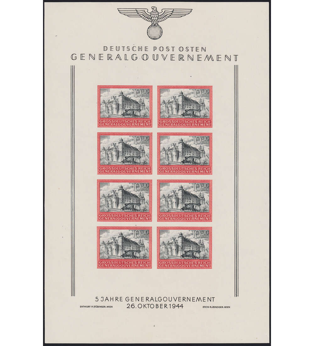 Generalgouvernement Nr. 125U postfrisch Kleinbogen