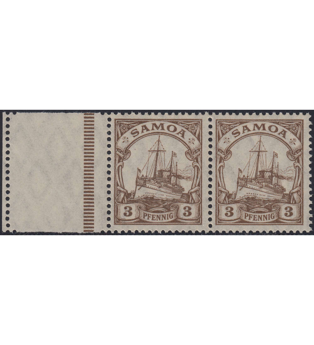 Deutsche Kolonien Samoa Nr. 20L postfrisch anhngendes Leerfeld