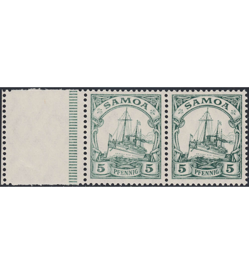 Deutsche Kolonien Samoa Nr. 21L postfrisch anhngendes Leerfeld