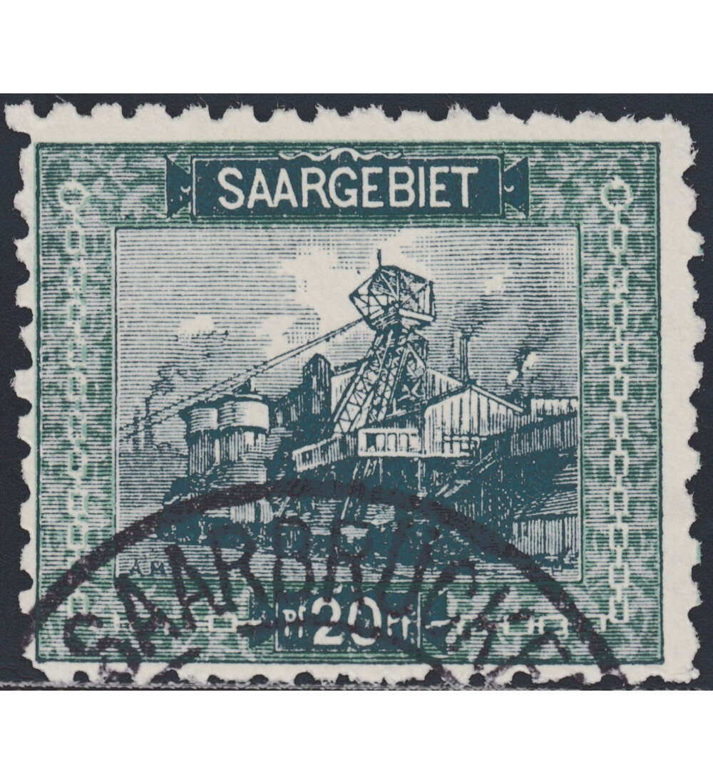 Saar Nr. 55B gestempelt Grobe Zhnung