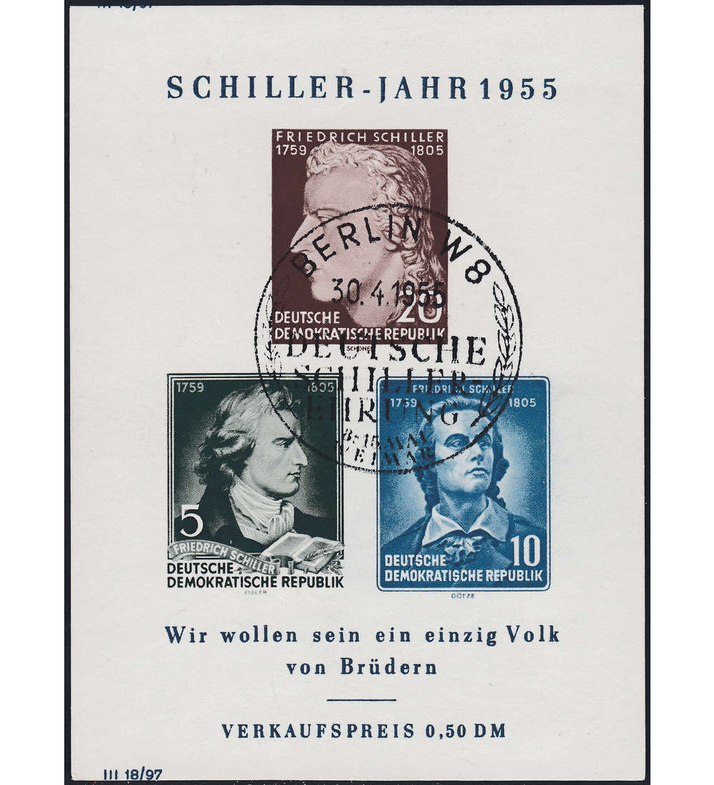 DDR Block 12 gestempelt Verschnitt