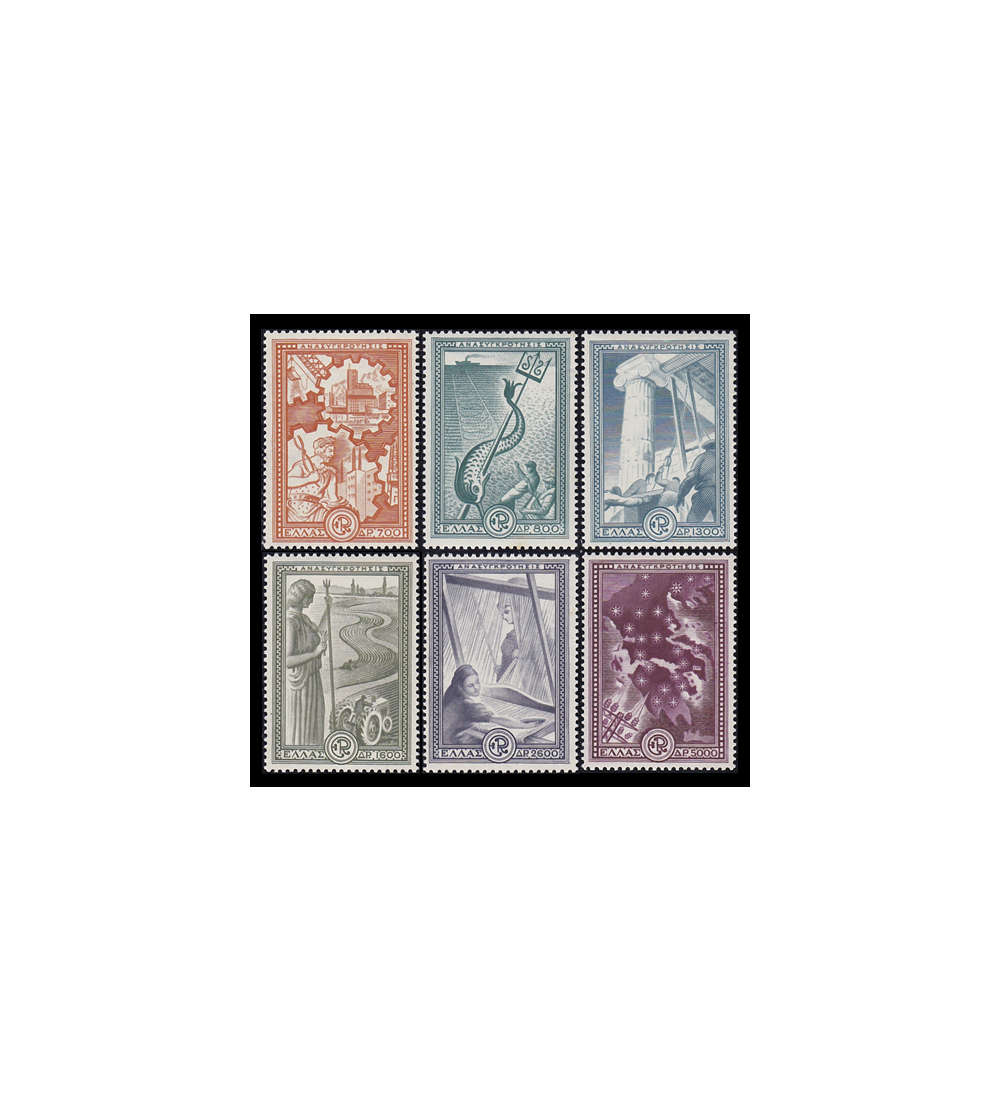 Griechenland Nr. 582-587 postfrisch ** Wiederaufbau 1951