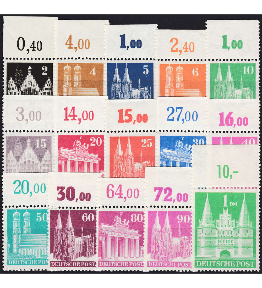 Alliierte Besetzung Nr. 73-97 eg postfrisch ** Bauten 1948 Oberrandsatz