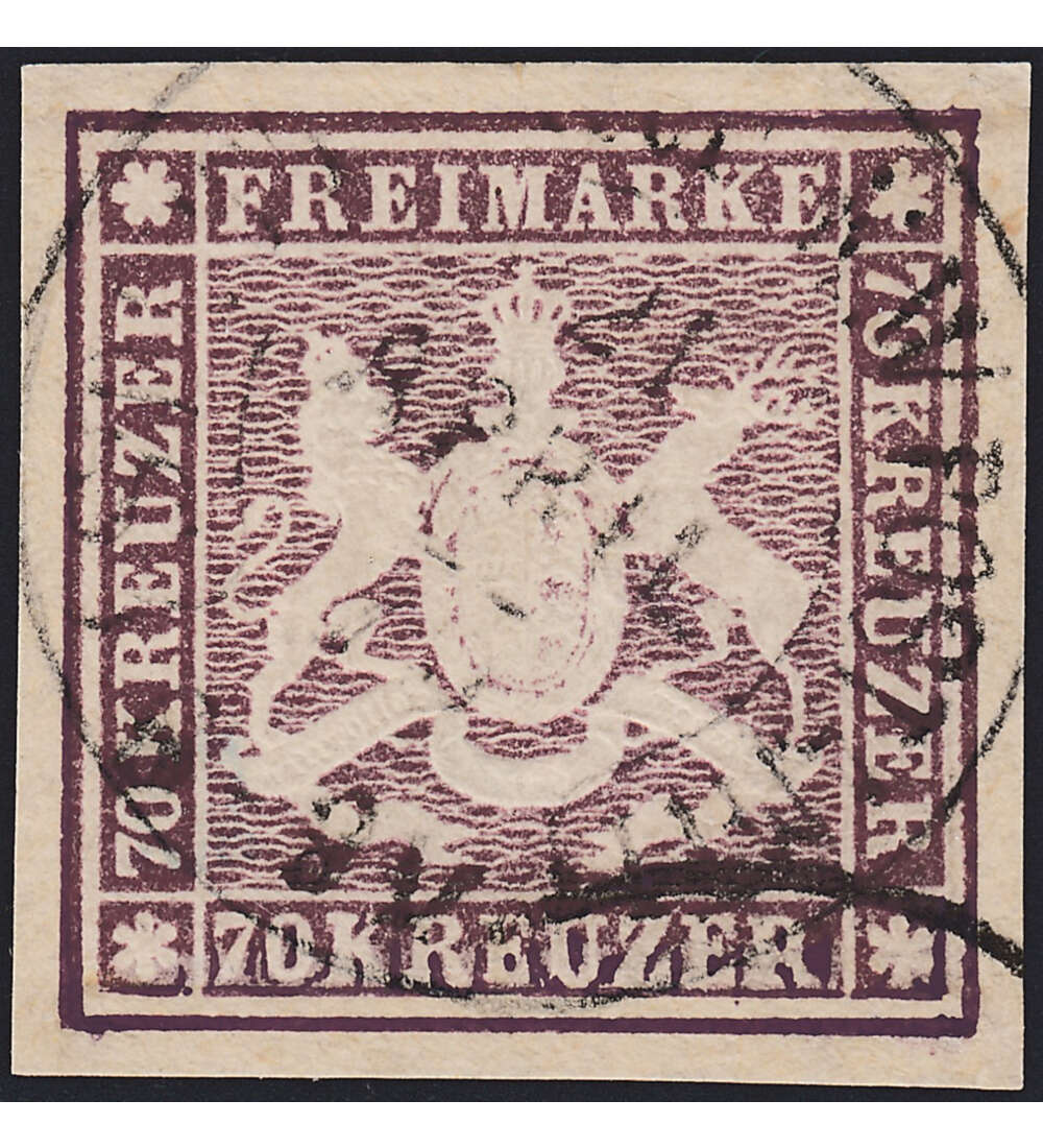 Wrttemberg Nr. 42 gestempelt geprft und signiert