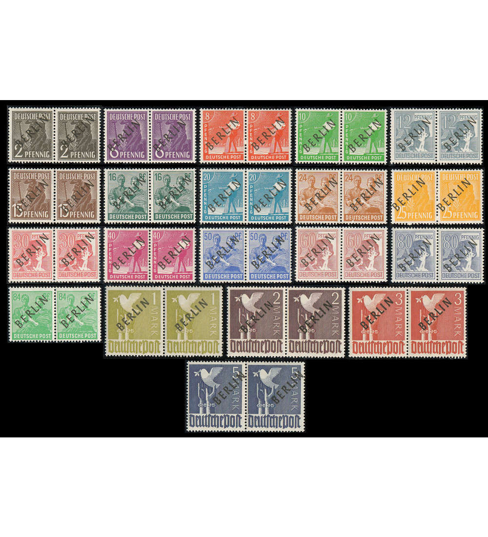 Berlin Nr. 1-20 postfrisch ** waagerechter Paarsatz geprft + signiert Rehfeld
