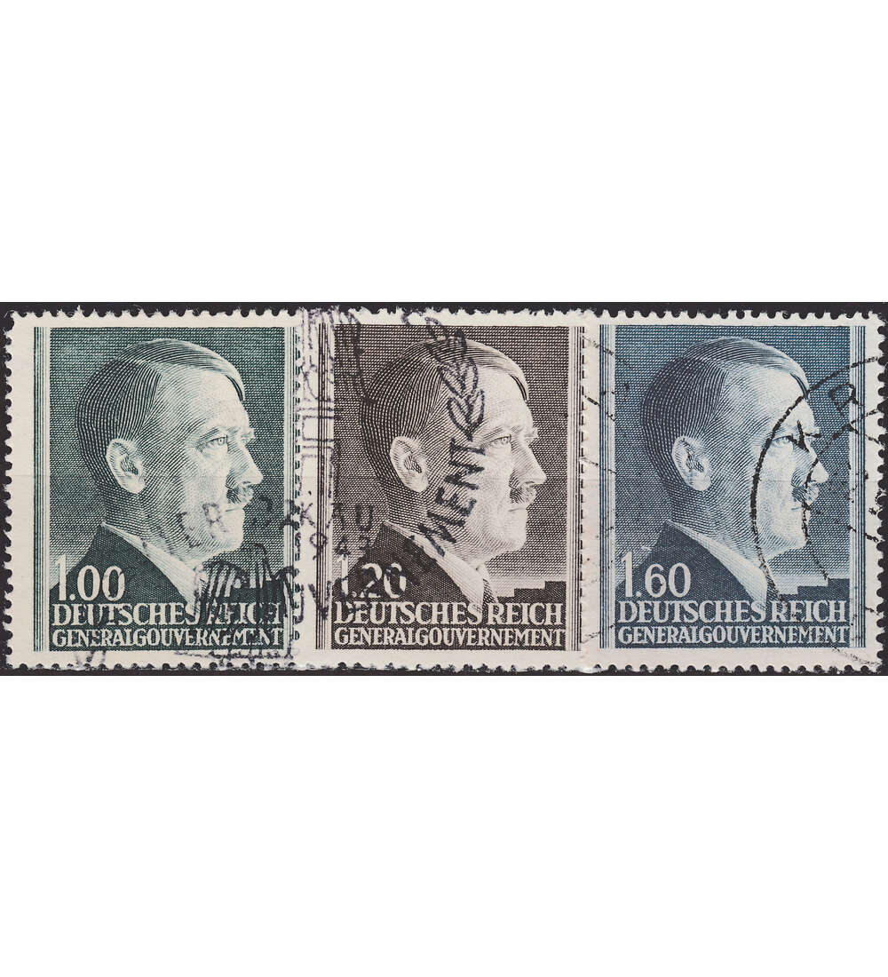 Generalgouvernement Nr. 86-88B gestempelt Hitler