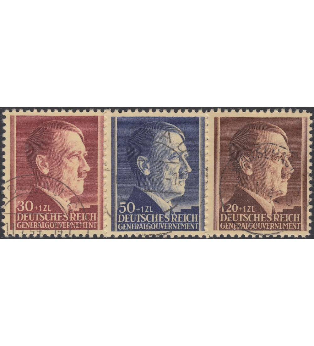 Generalgouvernement Nr. 89-91 gestempelt Hitler