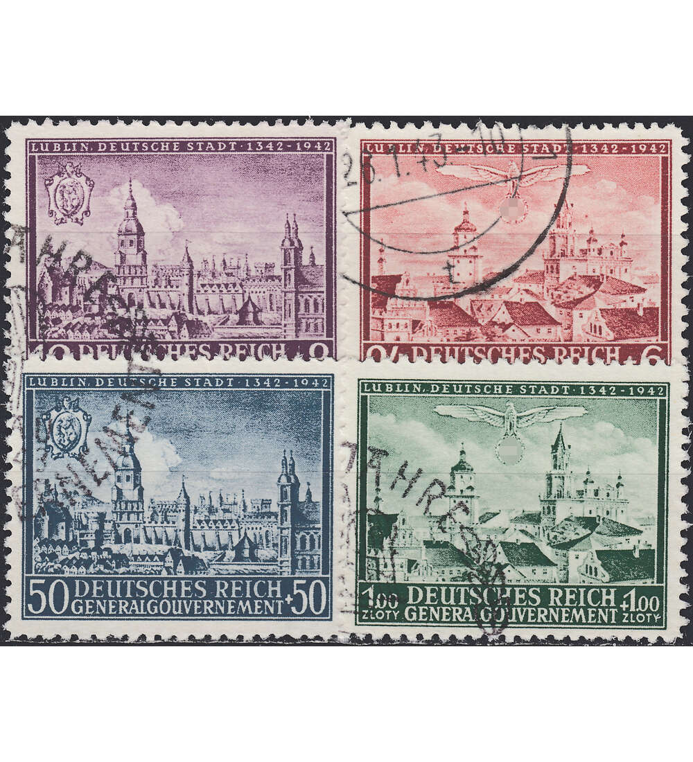 Generalgouvernement Nr. 92-95 gestempelt Stadt Lublin