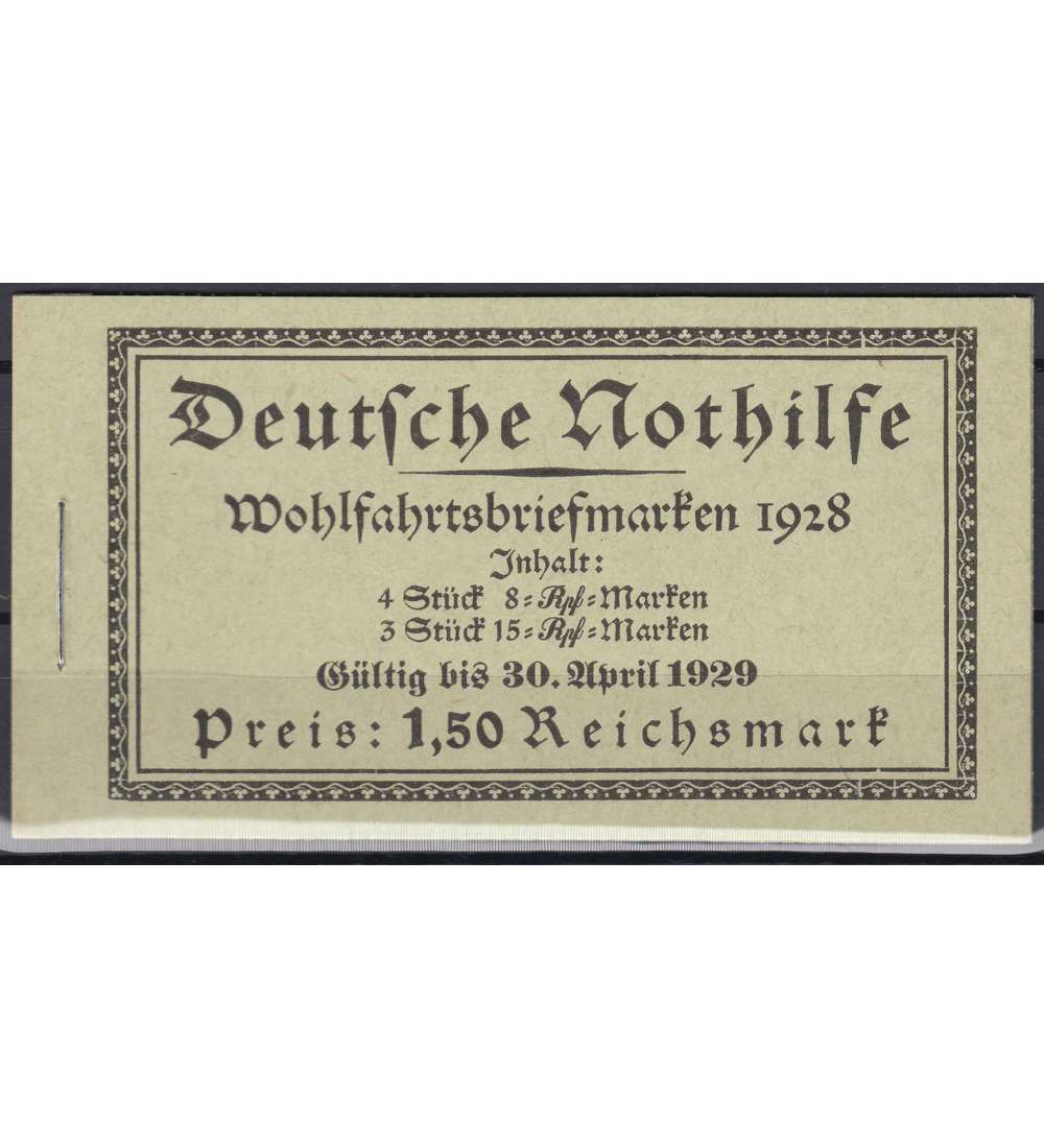 Deutsches Reich Markenheft Nr. 27.3 Nothilfe 1928 postfrisch **