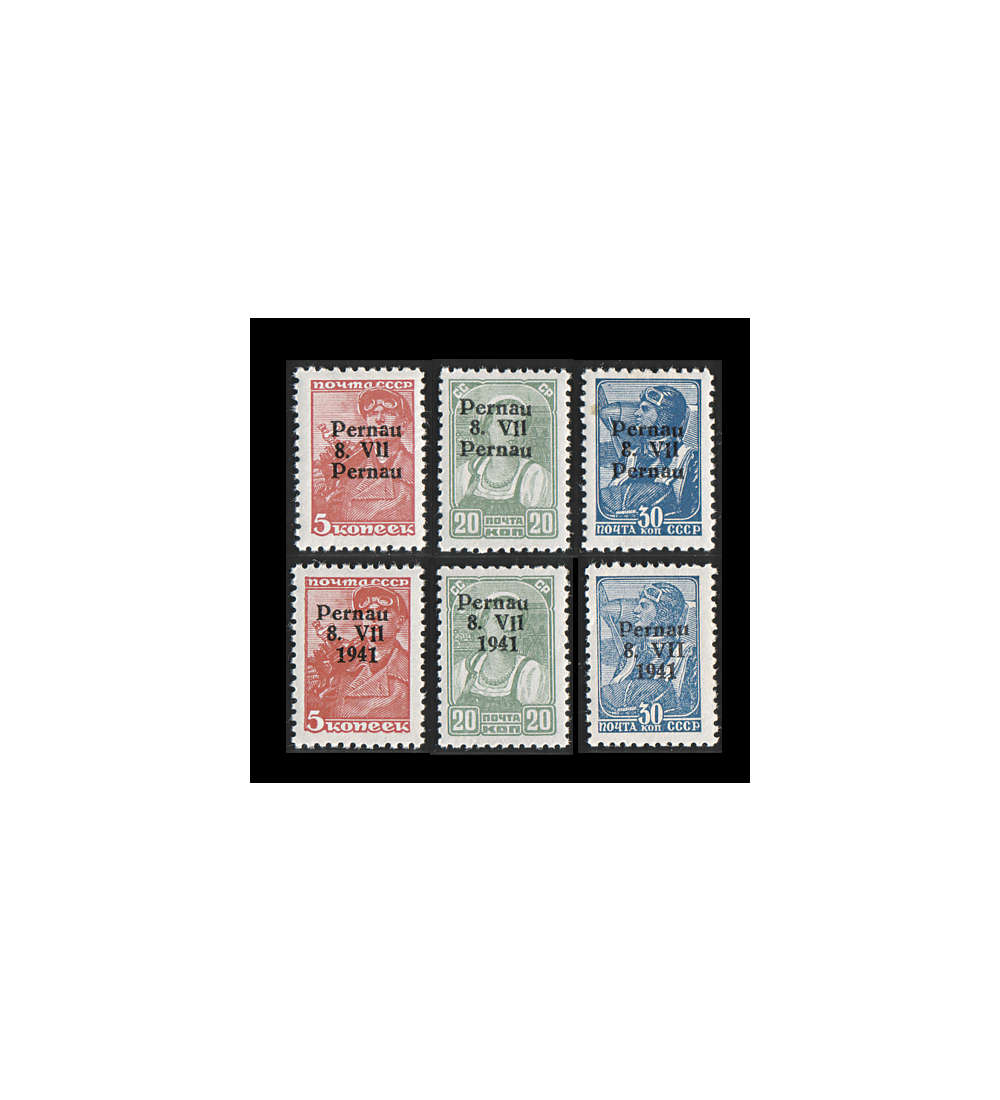Deutsche Besetzung Estland/Pernau Nr. 5 IV, 8IV, 9IV postfrisch ** geprft und signiert Krischke