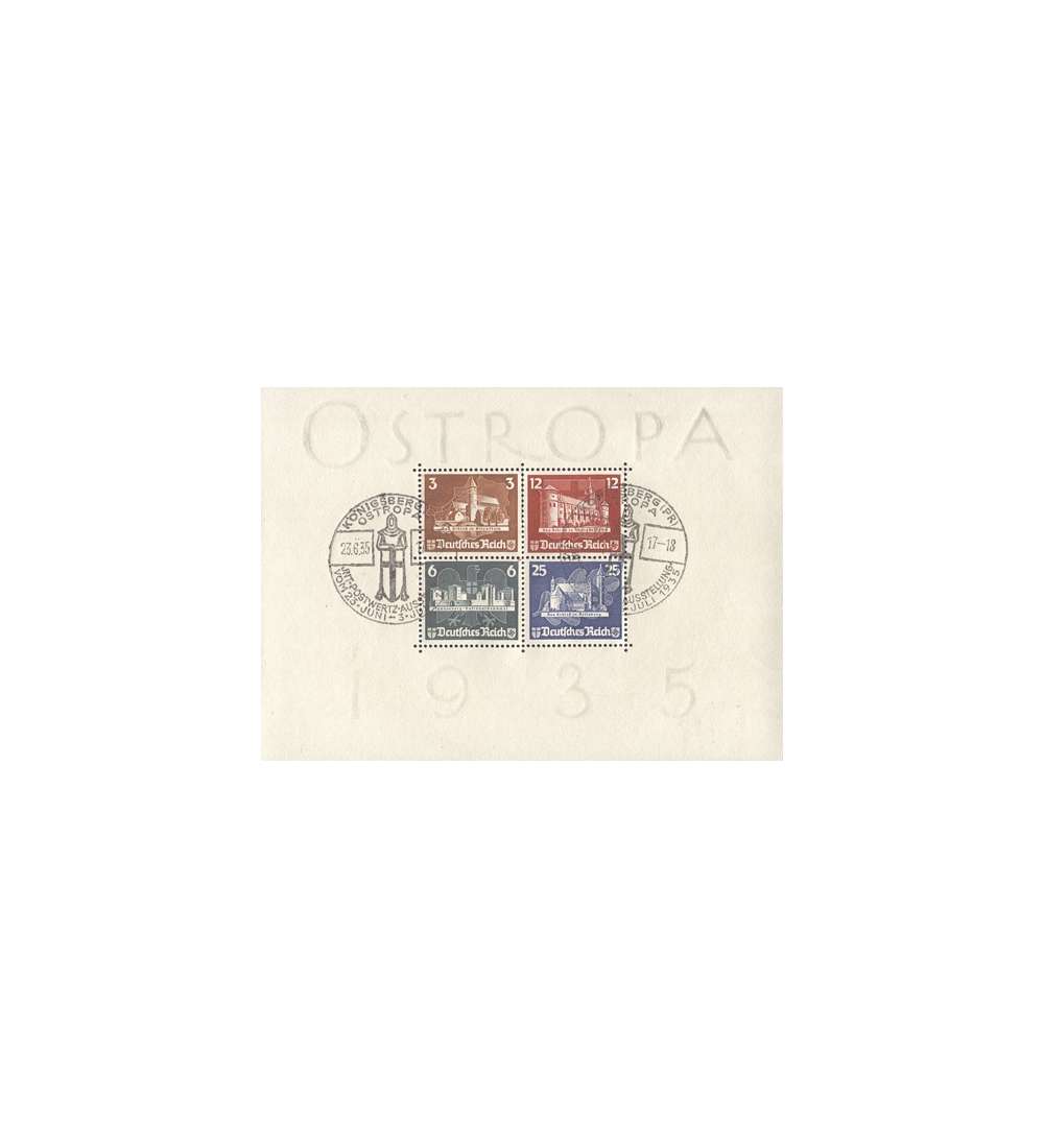 Deutsches Reich Block 3 gestempelt OSTROPA 1935 mit Ersttags-Sonderstempel