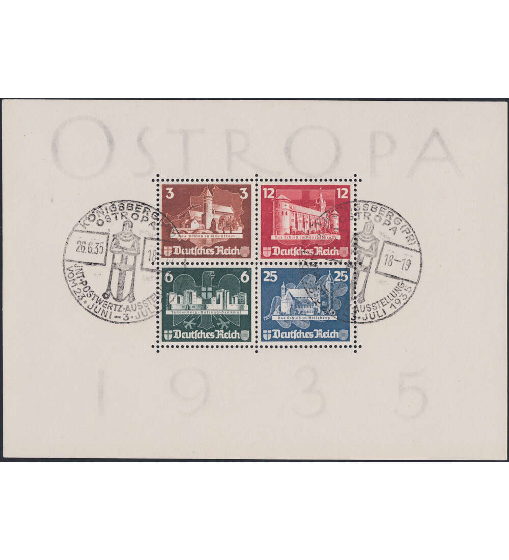 Deutsches Reich Block 3 gestempelt OSTROPA 1935 mit Sonderstempel