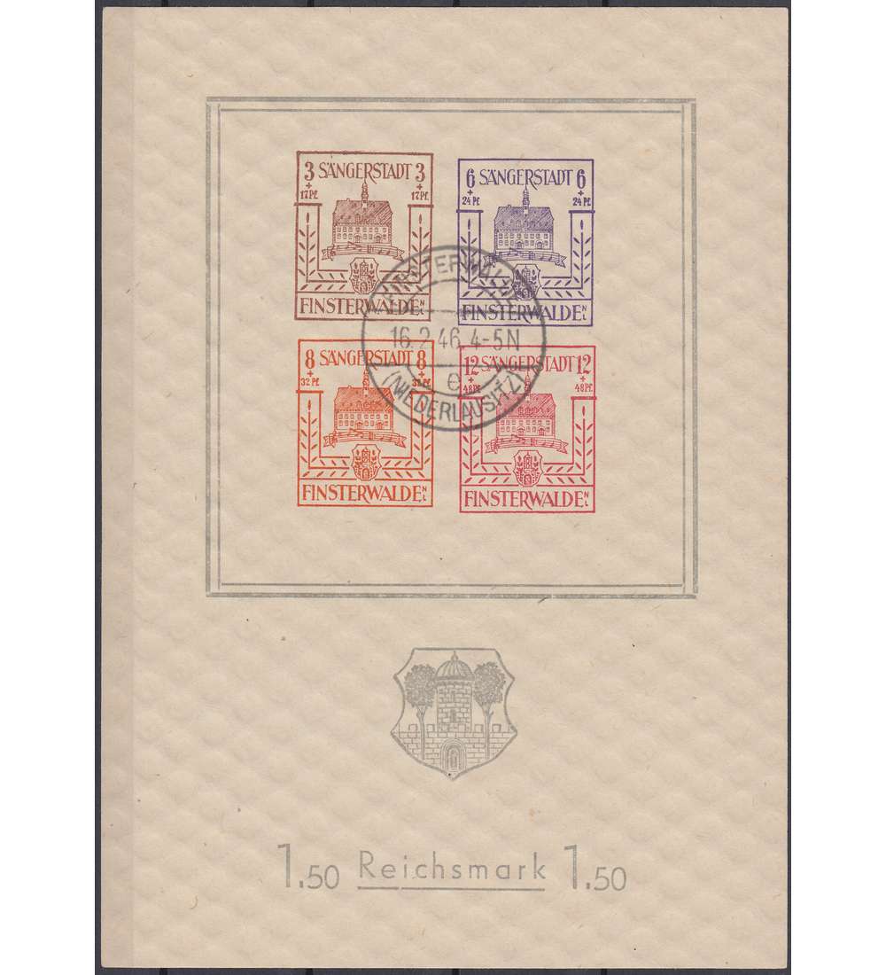 Deutsche Lokalausgabe Finsterwalde  Block 2 gestempelt