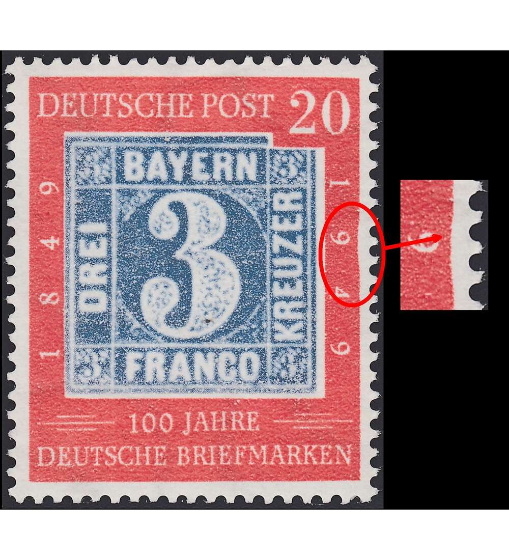 BRD Bund Nr. 114 IV postfrisch ** Plattenfehler