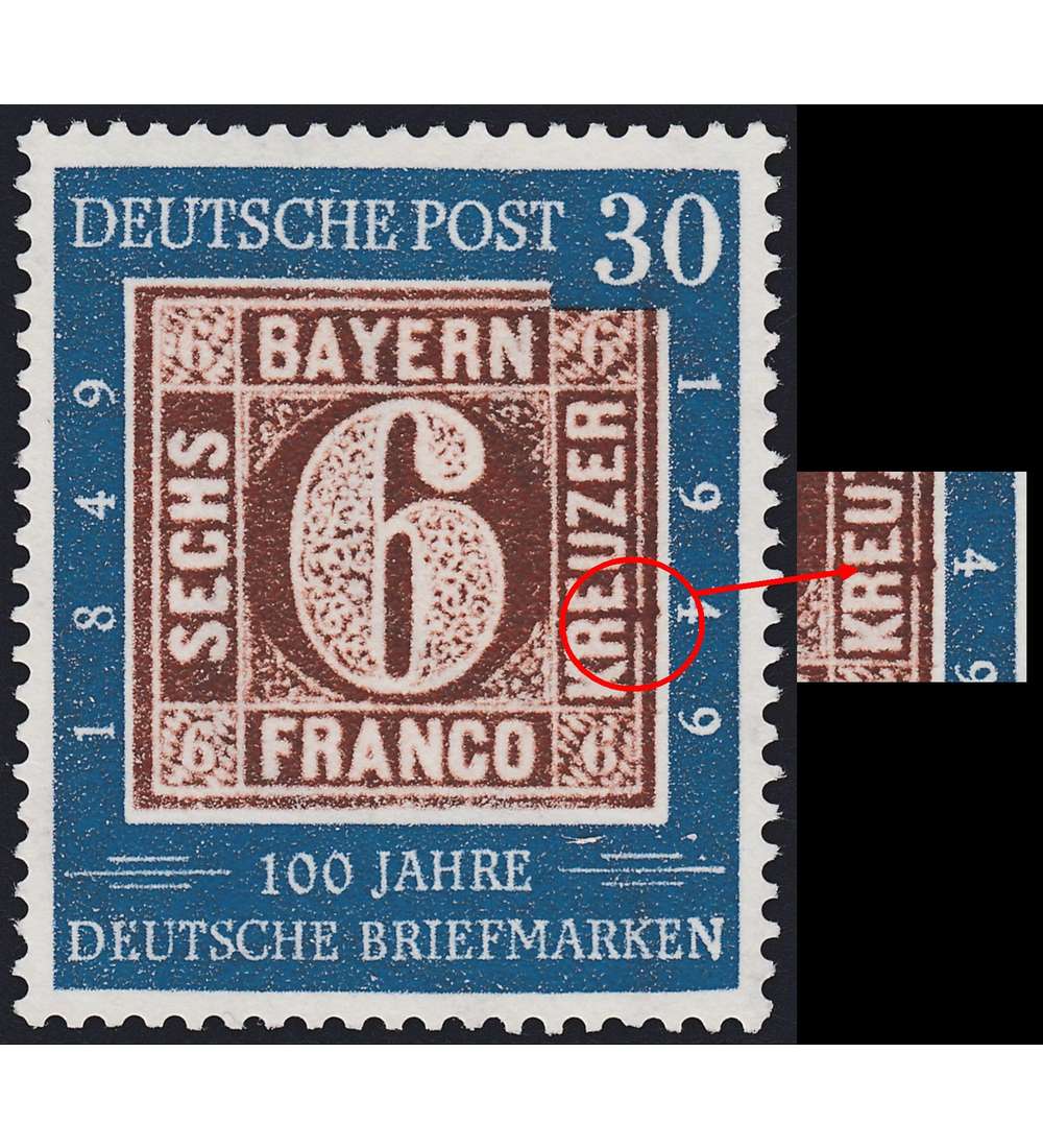 BRD Bund Nr. 115 IV postfrisch ** Plattenfehler