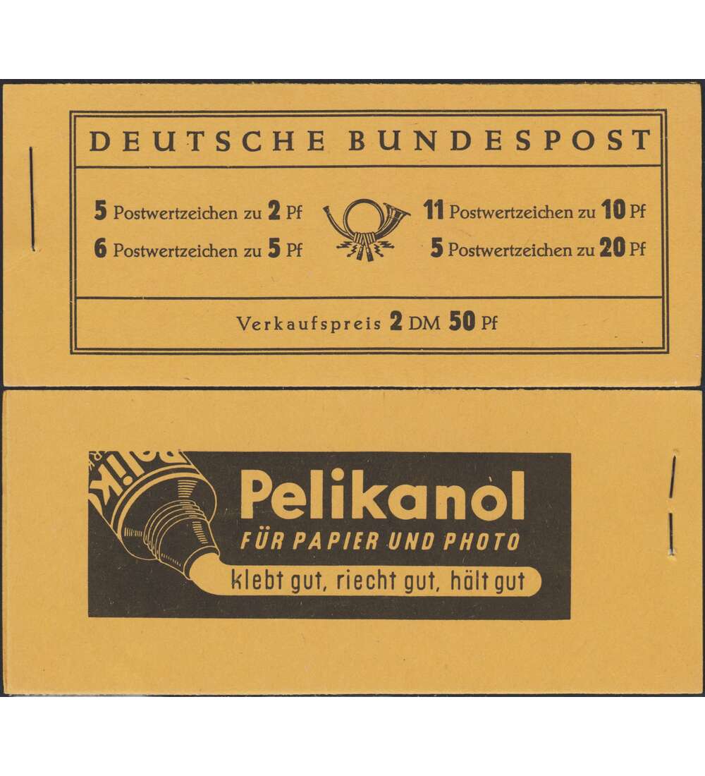 BRD Bund  Markenheft Nr. 2b          Heuss 1955 Pelikanol fr Pa.
