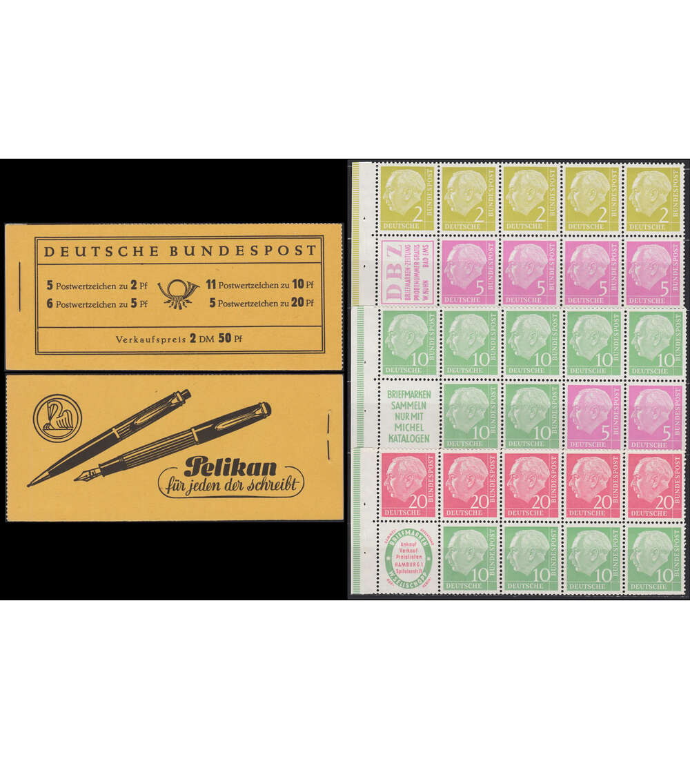 BRD Bund  Markenheft Nr. 2d          Heuss 1955 Pelikan fr jeden