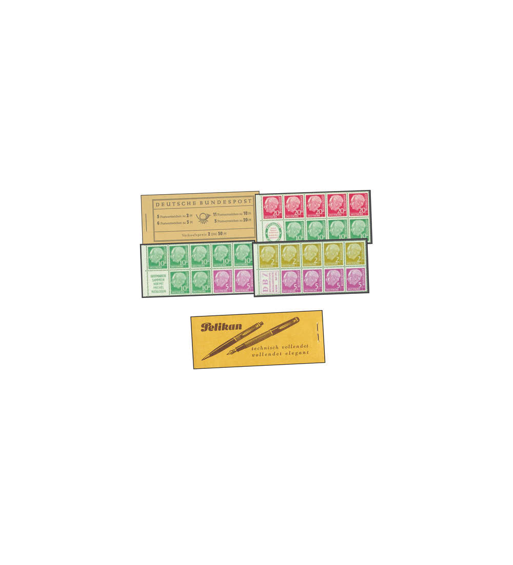 BRD Bund  Markenheft Nr. 2e          Heuss 1955 Pelikan technisch