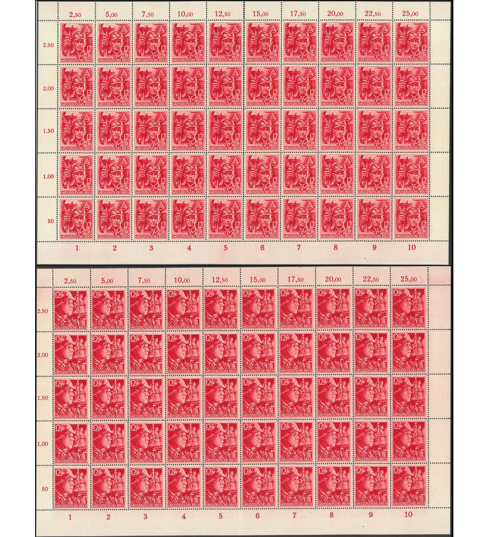 Deutsches Reich Nr. 909-910 postfrischer Originalbogen