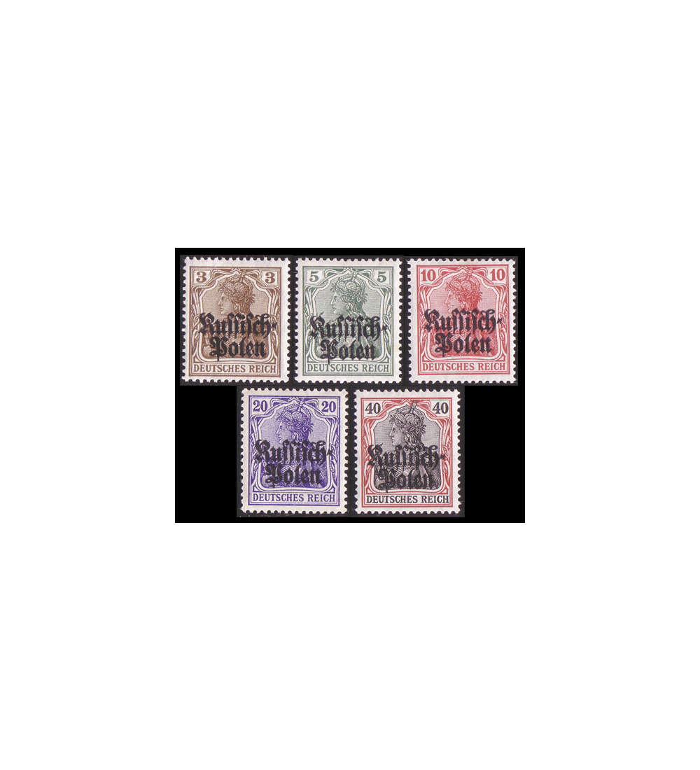 Deutsche Besetzung Deutsche Post in Polen Nr. 1-5 ungestempelt