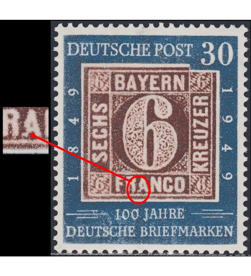 BRD Bund  Nr. 115 V postfrisch ** Plattenfehler